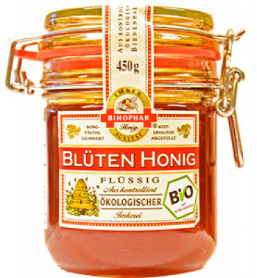 Bihophar Biologische bluten honig / honing (450g) 450gr
