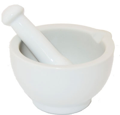 Porcelein vijzel en mortier 400gr