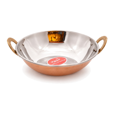 Copper karahi no.3 [deep] with handel