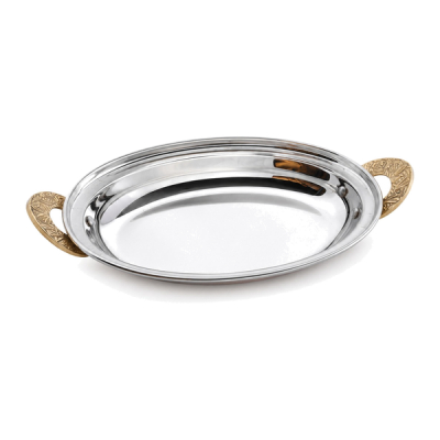 Copper karahi oval no.3 with handel