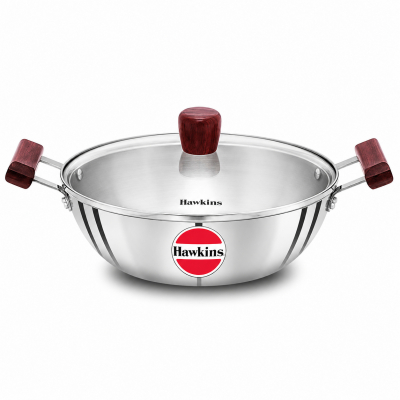 Hawkin ind. ss kadhai w/lid 5ltr