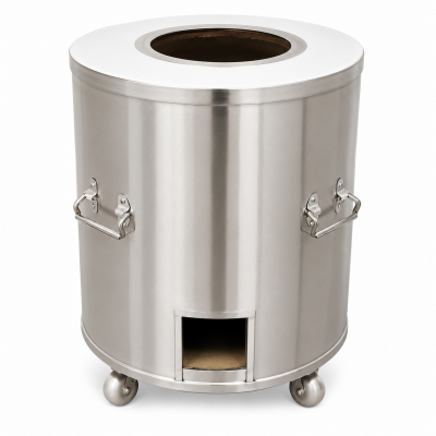 Indian home clay tandoor coal medium