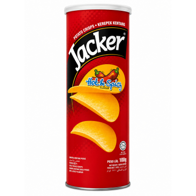 Jacker chips hot & spicy 24x100g