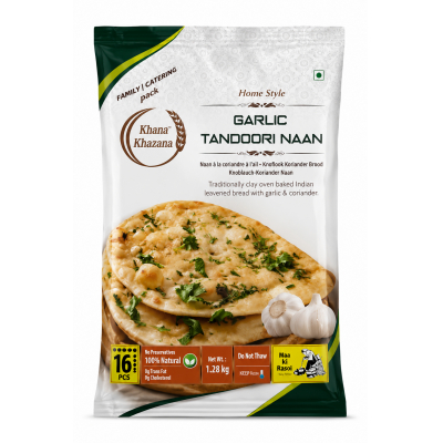 Khana khaz. fro. garlic naan fam. pck. 5x16pc (80g)