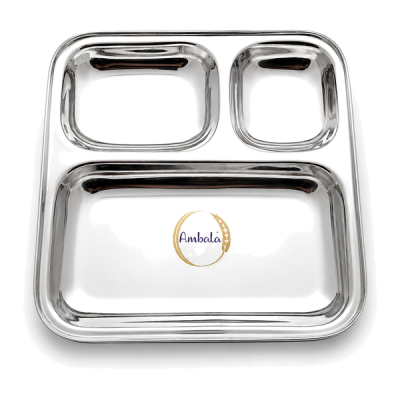 Ss thali (3 deel) pav bhaji (24 x 24cm)
